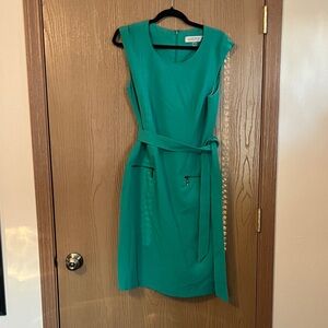Kasper Green Belted Midi Dress